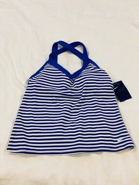 Nike Royal Blue & White Striped Tank with Cross Straps - size M